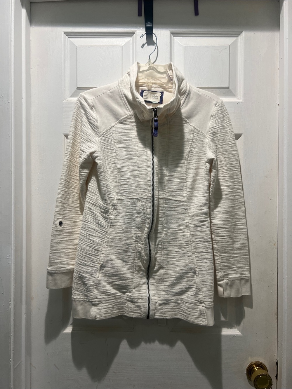 Saturday Sunday-Ivory Textured Full-Zip Bomber Jacket - by Anthropology